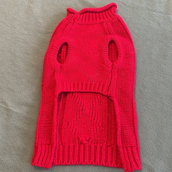 Small Dog Breed; Size Medium Red Sweater - Picture 5 of 5